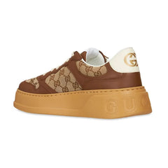 GUCCI GG Canvas leather-trimmed sneakers - vasre