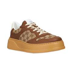 GUCCI GG Canvas leather-trimmed sneakers - vasre