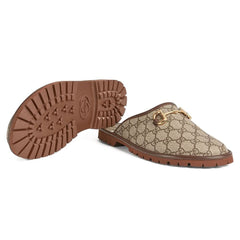 Gucci GG Supreme Horsebit-Detail Slippers - vasre