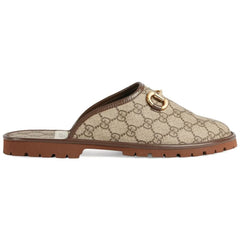 Gucci GG Supreme Horsebit-Detail Slippers - vasre