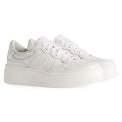 GUCCI Leather Monogram Sneakers - vasre