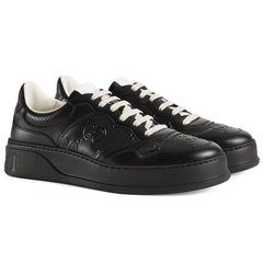 GUCCI Leather GG Embossed Sneakers 