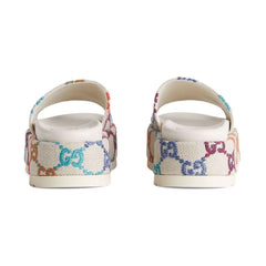 Gucci GG jacquard platform slides - vasre