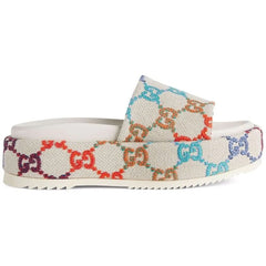 Gucci GG jacquard platform slides - vasre