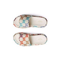 Gucci GG jacquard platform slides - vasre