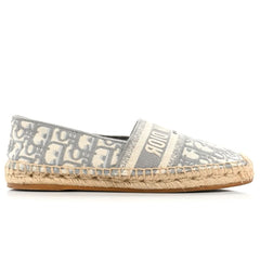 CHRISTIAN DIOR Oblique Embroidered Granville 15mm Espadrilles 37 Grey Stone - vasre