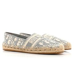 CHRISTIAN DIOR Oblique Embroidered Granville 15mm Espadrilles 37 Grey Stone - vasre
