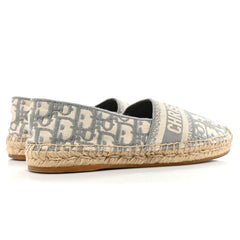 CHRISTIAN DIOR Oblique Embroidered Granville 15mm Espadrilles 37 Grey Stone - vasre