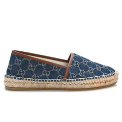 GUCCI Denim GG Monogram Espadrilles 40 Blue Tea Cuir - vasre