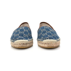 GUCCI Denim GG Monogram Espadrilles 40 Blue Tea Cuir - vasre