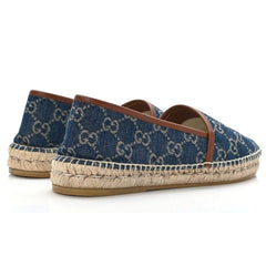 GUCCI Denim GG Monogram Espadrilles 40 Blue Tea Cuir - vasre