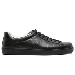 Gucci Ace monogram-embossed sneakers 'Black' - vasre