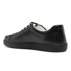 Gucci Ace monogram-embossed sneakers 'Black' - vasre