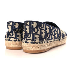 CHRISTIAN DIOR Oblique Embroidered Granville 15mm Espadrilles 38.5 Deep Blue - vasre
