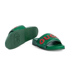 Gucci  Leather Logo Slides - vasre