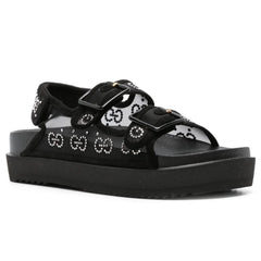 Gucci crystal-embellished monogram-pattern sandals 