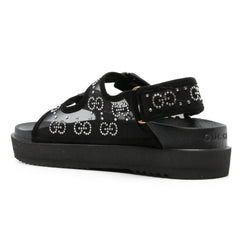 Gucci crystal-embellished monogram-pattern sandals 