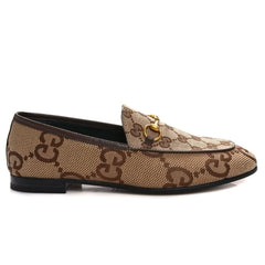 Women's Maxi GG Gucci Jordaan Loafer 'Camel Ebony' - vasre