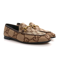 Women's Maxi GG Gucci Jordaan Loafer 'Camel Ebony' - vasre