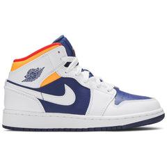 Air Jordan 1 Mid GS 'White Deep Royal Blue' - vasre