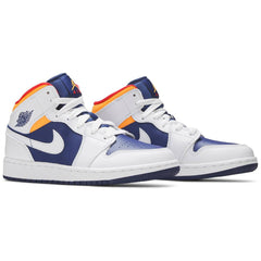 Air Jordan 1 Mid GS 'White Deep Royal Blue' - vasre