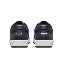 B27 LOW-TOP SNEAKER Navy Blue Smooth Calfskin and CD Diamond Canvas - vasre