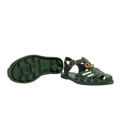 Gucci Rubber Buckle Strap Sandals - Green - vasre