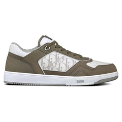 Dior B27 Low Top Sneaker Galaxy Oblique White Olive Nubuck - vasre