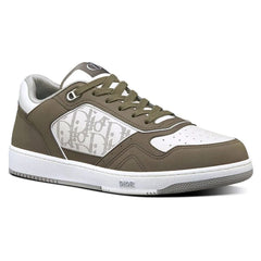Dior B27 Low Top Sneaker Galaxy Oblique White Olive Nubuck - vasre