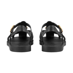 Gucci Rubber Buckle Strap Sandals - Black - vasre