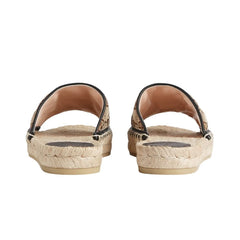 Gucci Women's Brown GG Matelassé Canvas Espadrille Sandal - vasre