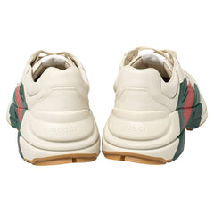 Gucci White Rhyton Web Chunky Sneakers - vasre
