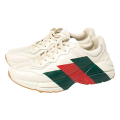 Gucci White Rhyton Web Chunky Sneakers - vasre